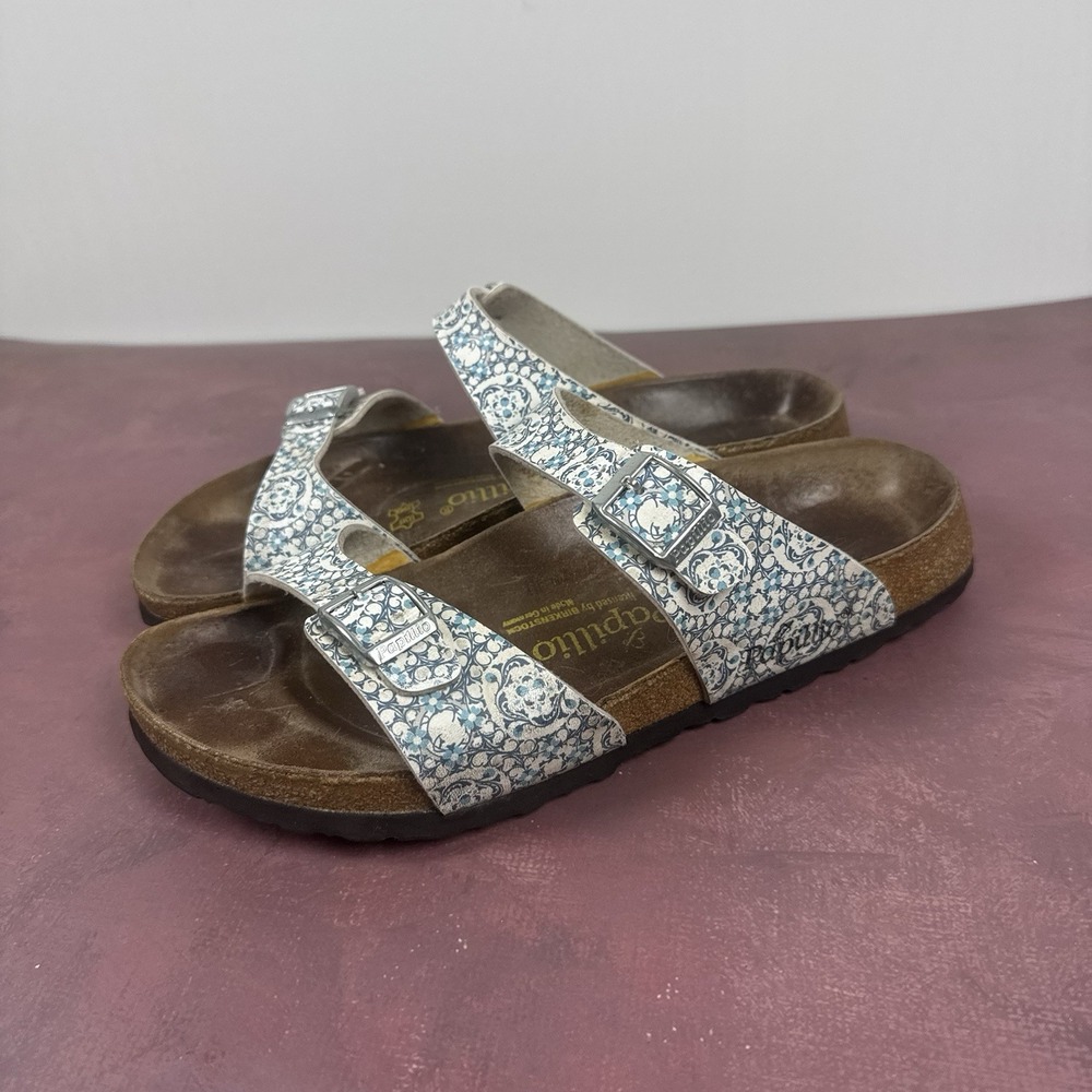 Birkenstock Papillio Chamomile Kaleidoscope Sydney Two Strap Slide Womens Sz 10 - Picture 8 of 12